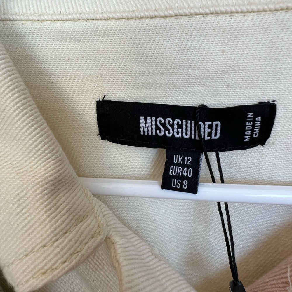 Missguided Cream Button-Up Dress - Picture 3 of 3